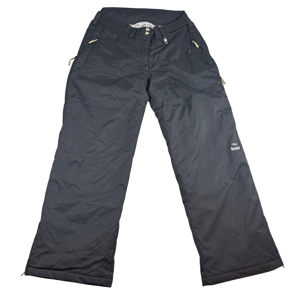 Marker Womens Ski Pants Size 14 Black Insulated Snow Pants Fleece Lined Outdoor